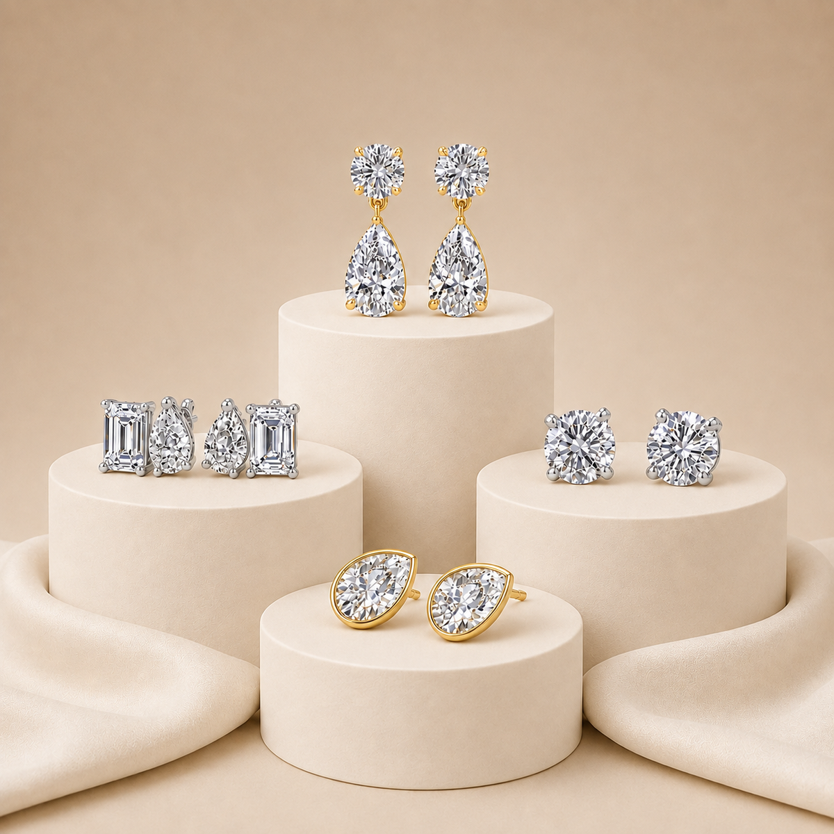 Natural diamond earrings