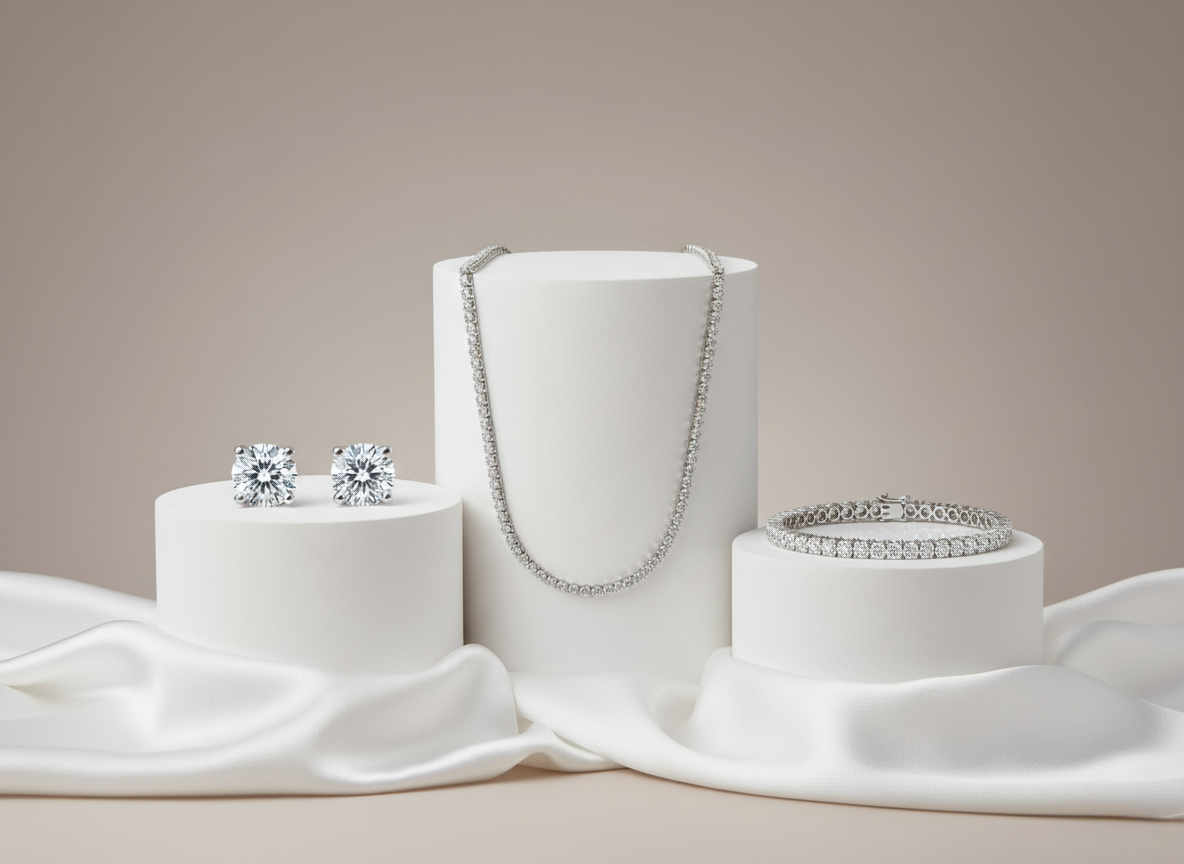 Fine jewelry by The Diamond Gal including necklaces, earrings and bracelets
