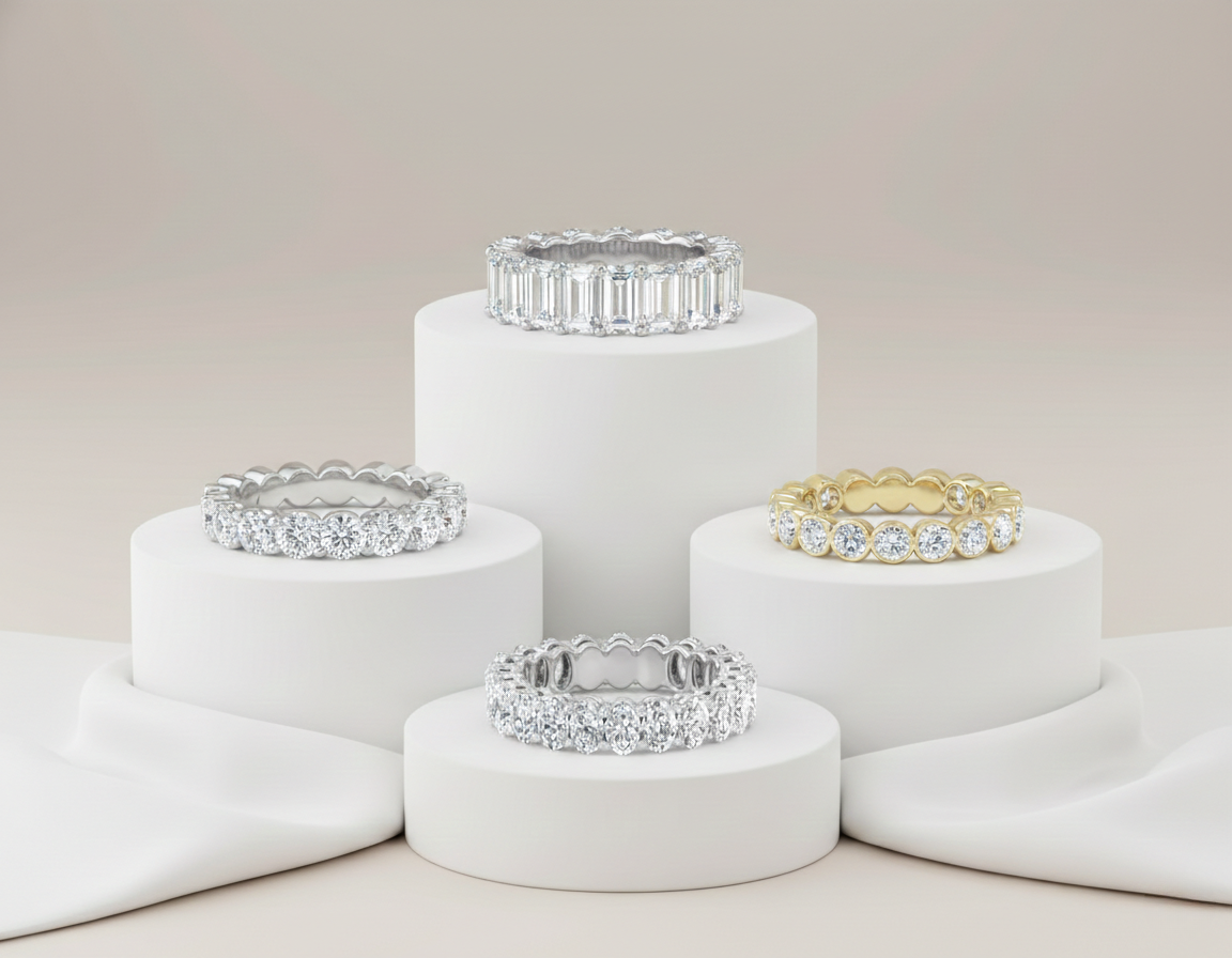 Wedding bands by The Diamond Gal in gold and platinum