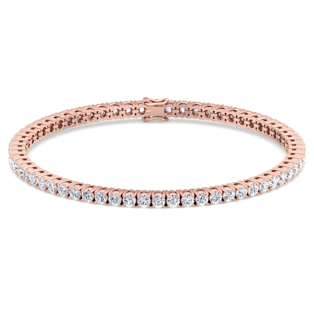 Four Prong Round Natural Diamond Tennis Bracelet
