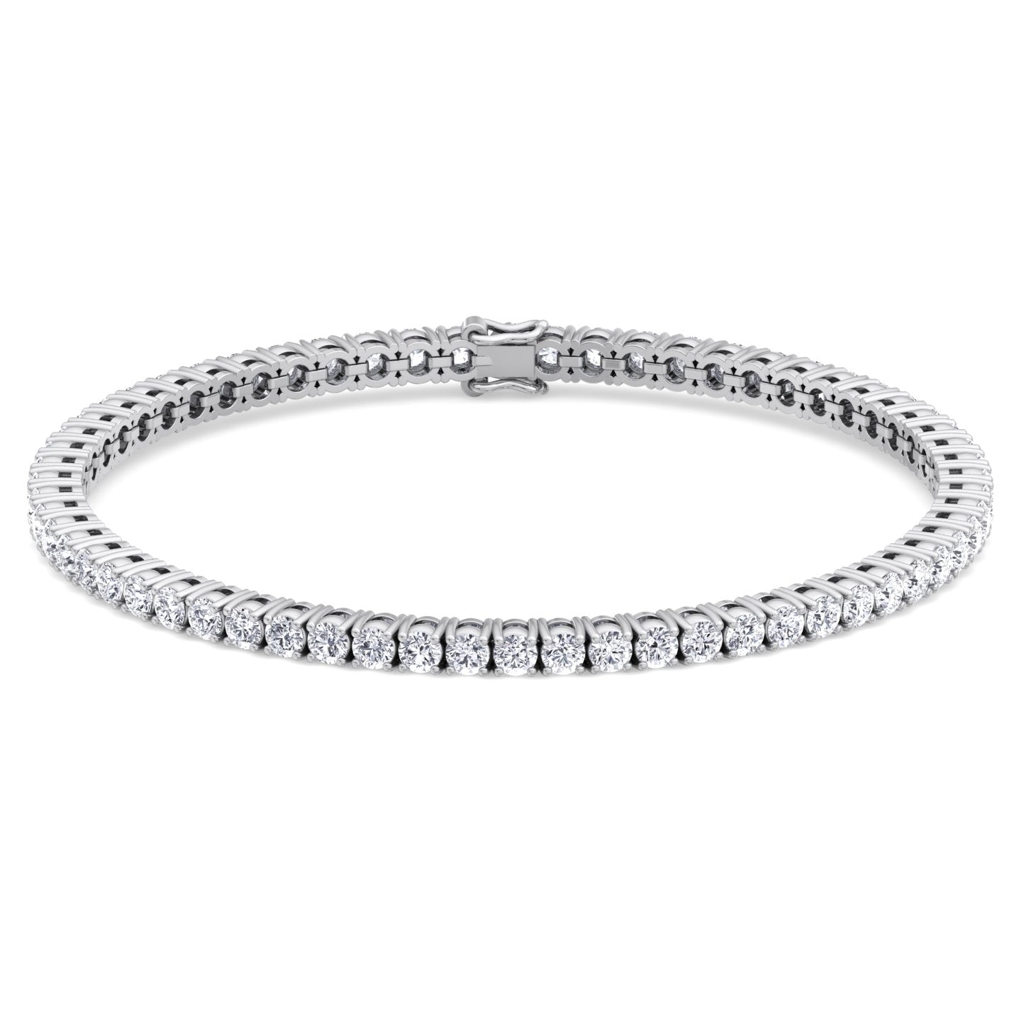 Four Prong Round Natural Diamond Tennis Bracelet