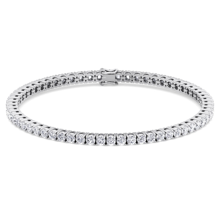 Four Prong Round Natural Diamond Tennis Bracelet