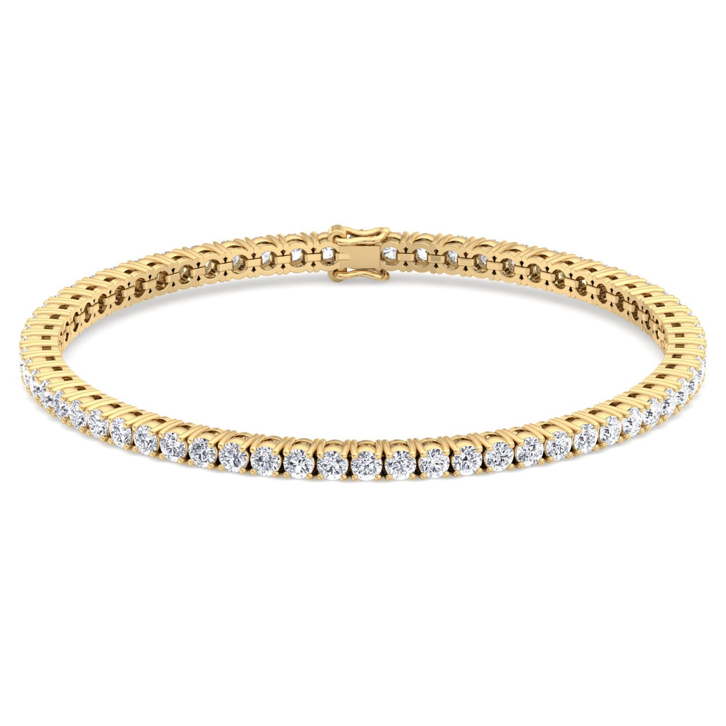 Four Prong Round Natural Diamond Tennis Bracelet