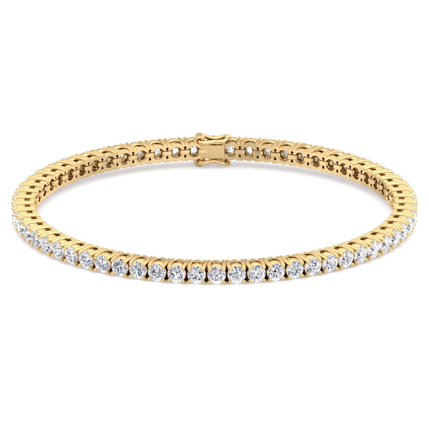 Four Prong Round Natural Diamond Tennis Bracelet