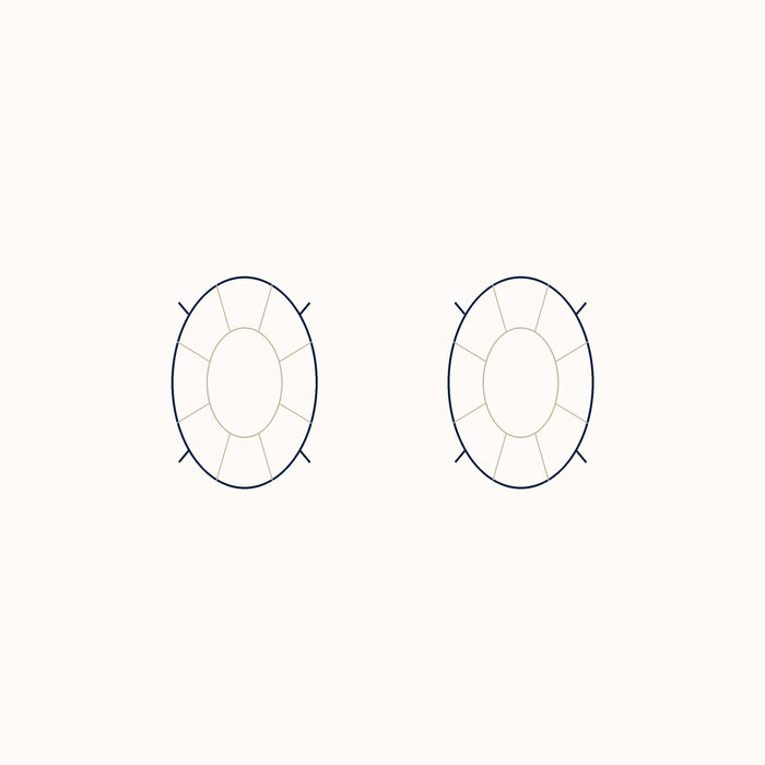 4 Carat Oval Cut Lab Grown Diamond Stud Earrings 14K White Gold