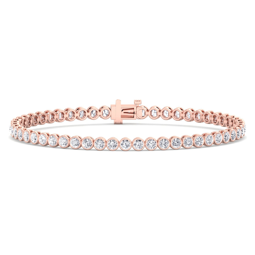 Bezel Set Round Lab Grown Diamond Tennis Bracelet