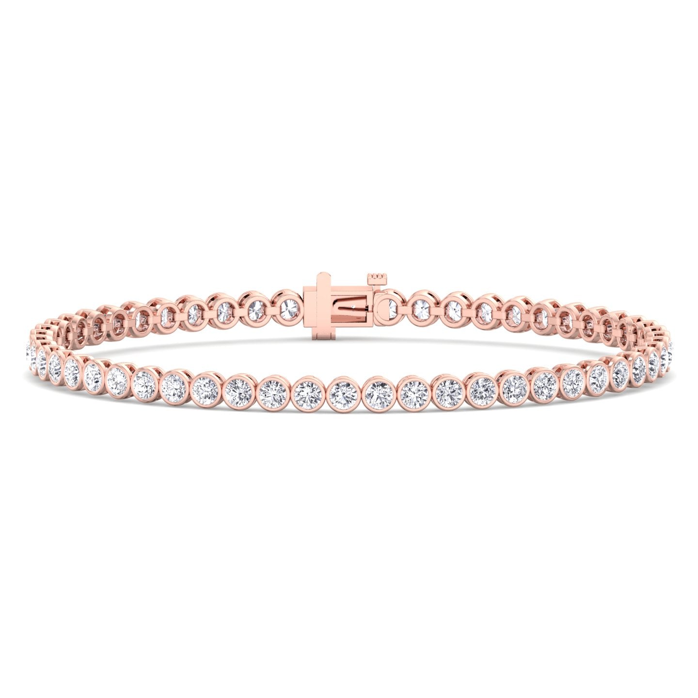 Bezel Set Round Lab Grown Diamond Tennis Bracelet