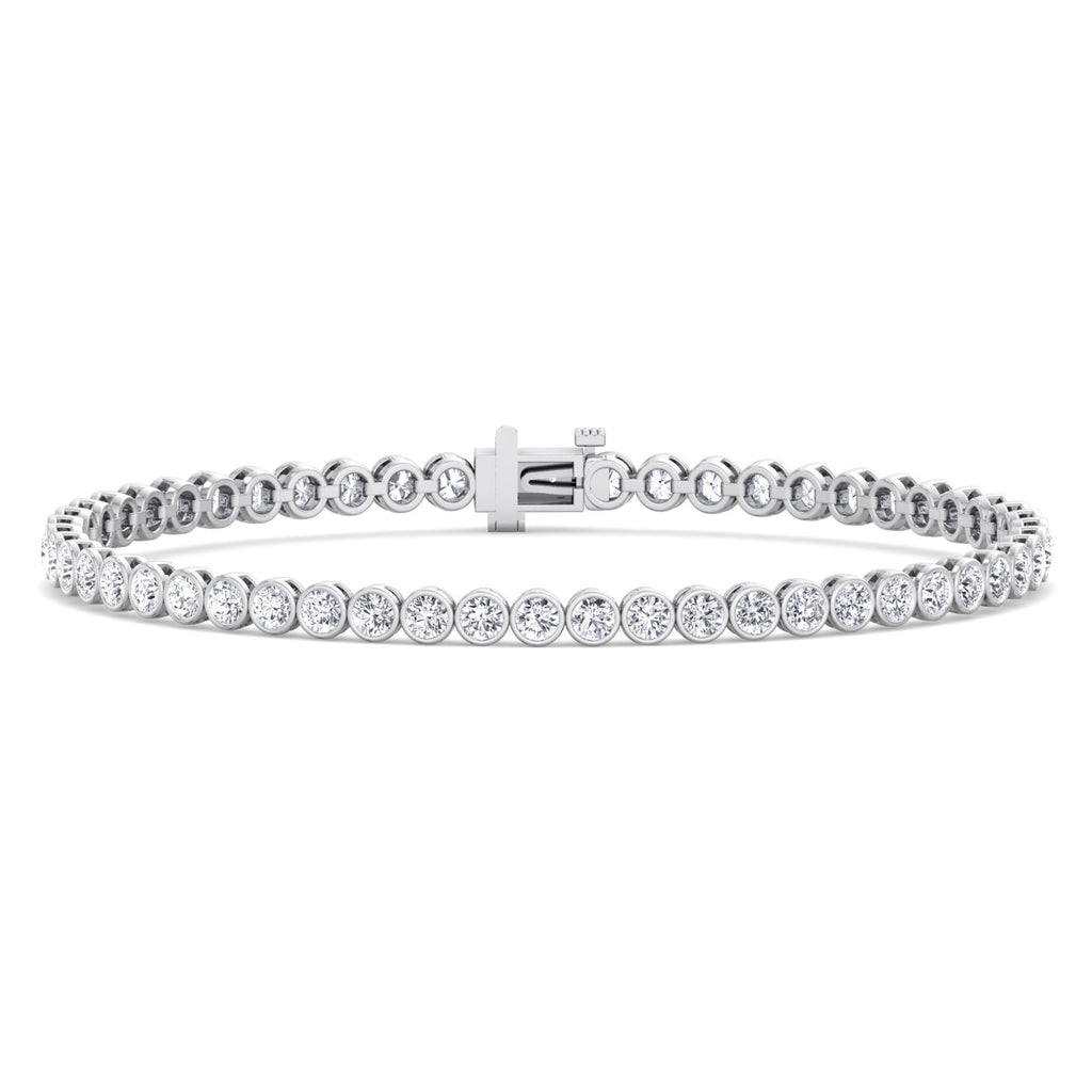 Bezel Set Round Lab Grown Diamond Tennis Bracelet