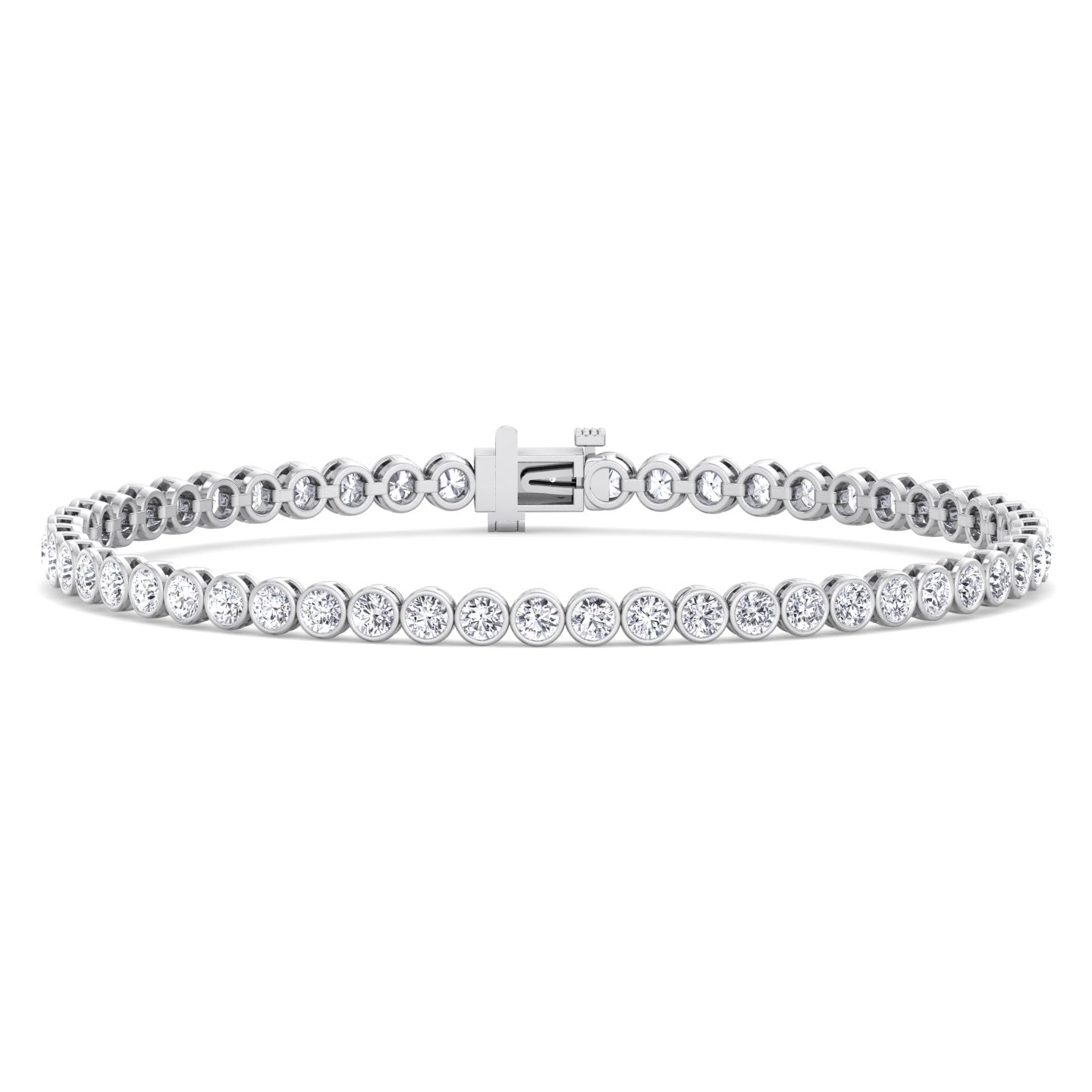 Bezel Set Round Lab Grown Diamond Tennis Bracelet
