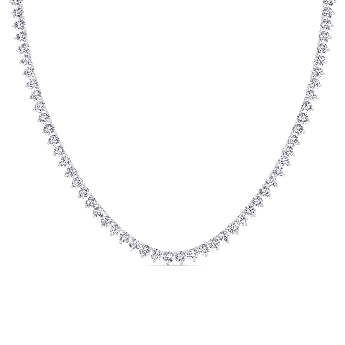 3 Prong Tennis Necklace