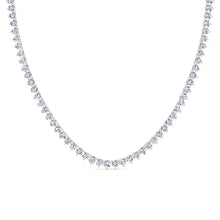 3 prong diamond tennis necklace in white gold