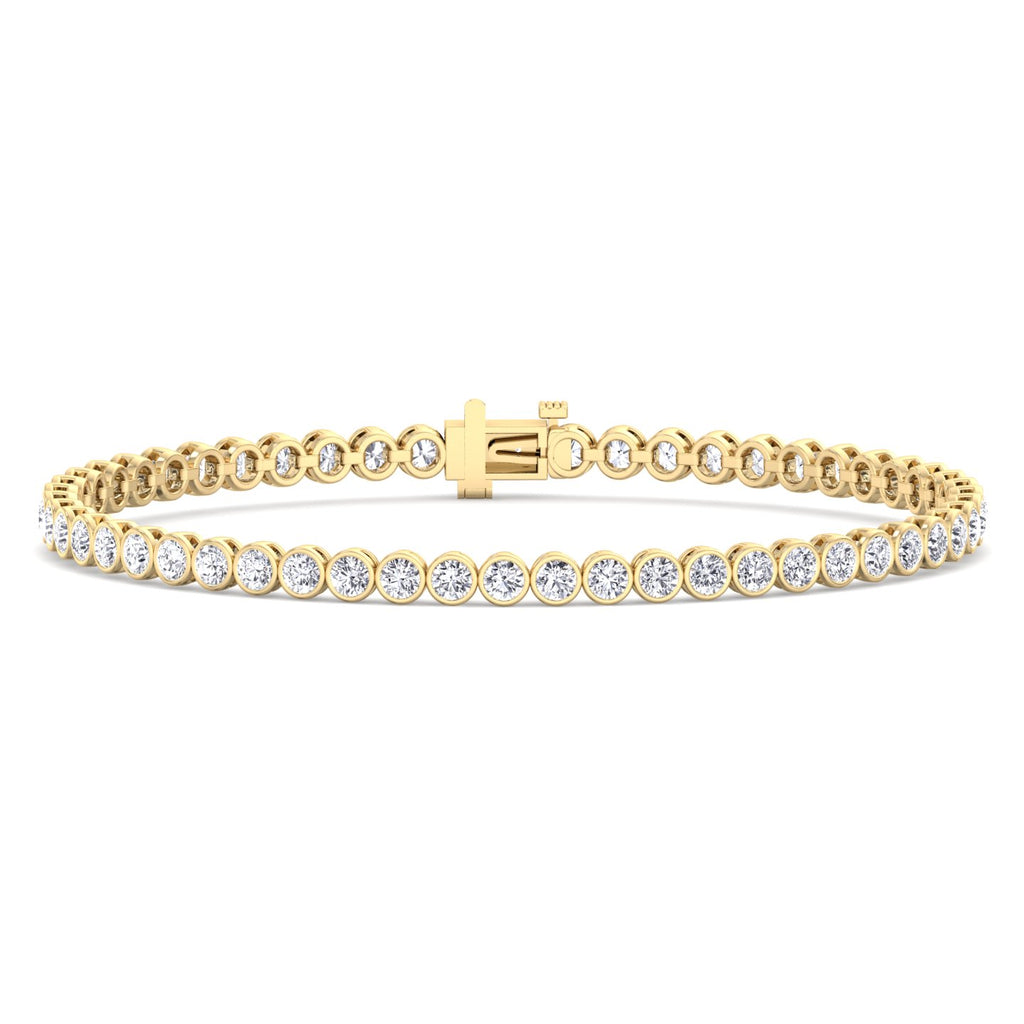 Bezel Set Round Lab Grown Diamond Tennis Bracelet
