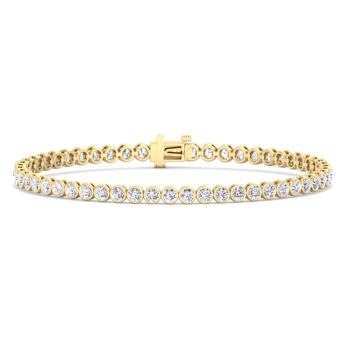 Bezel Set Round Lab Grown Diamond Tennis Bracelet